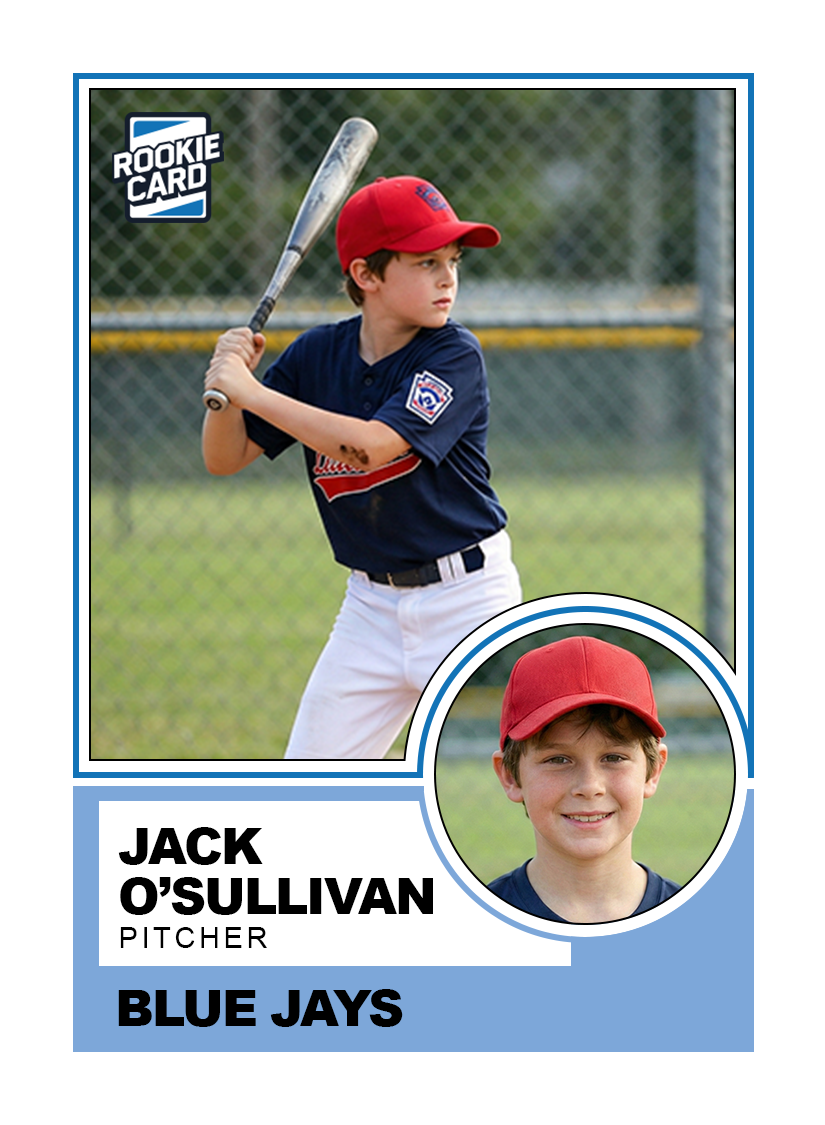 Premium youth sports trading card held in hand
